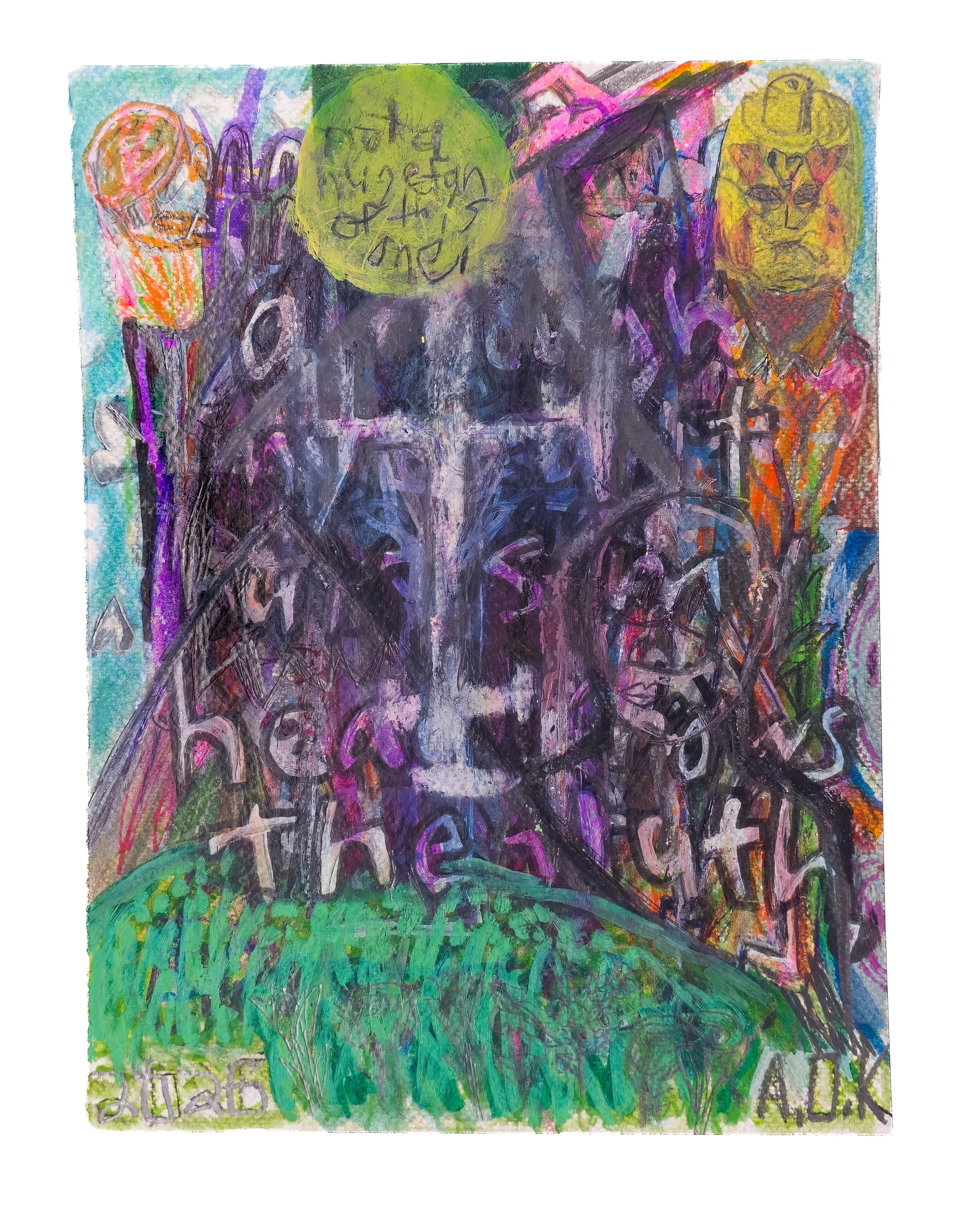 Not a huge fan of this one, 2026, mixed media on acrylic media paper, 9"x 12" (A)