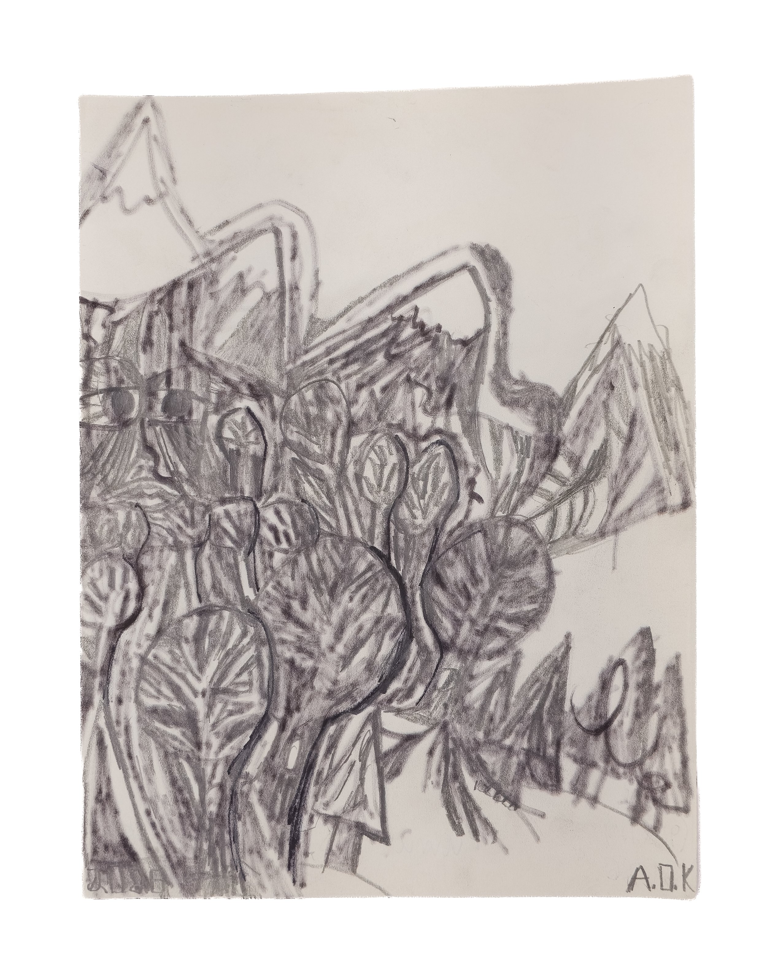Uwu, 2026, mixed media on paper, 9"x 12" (A)