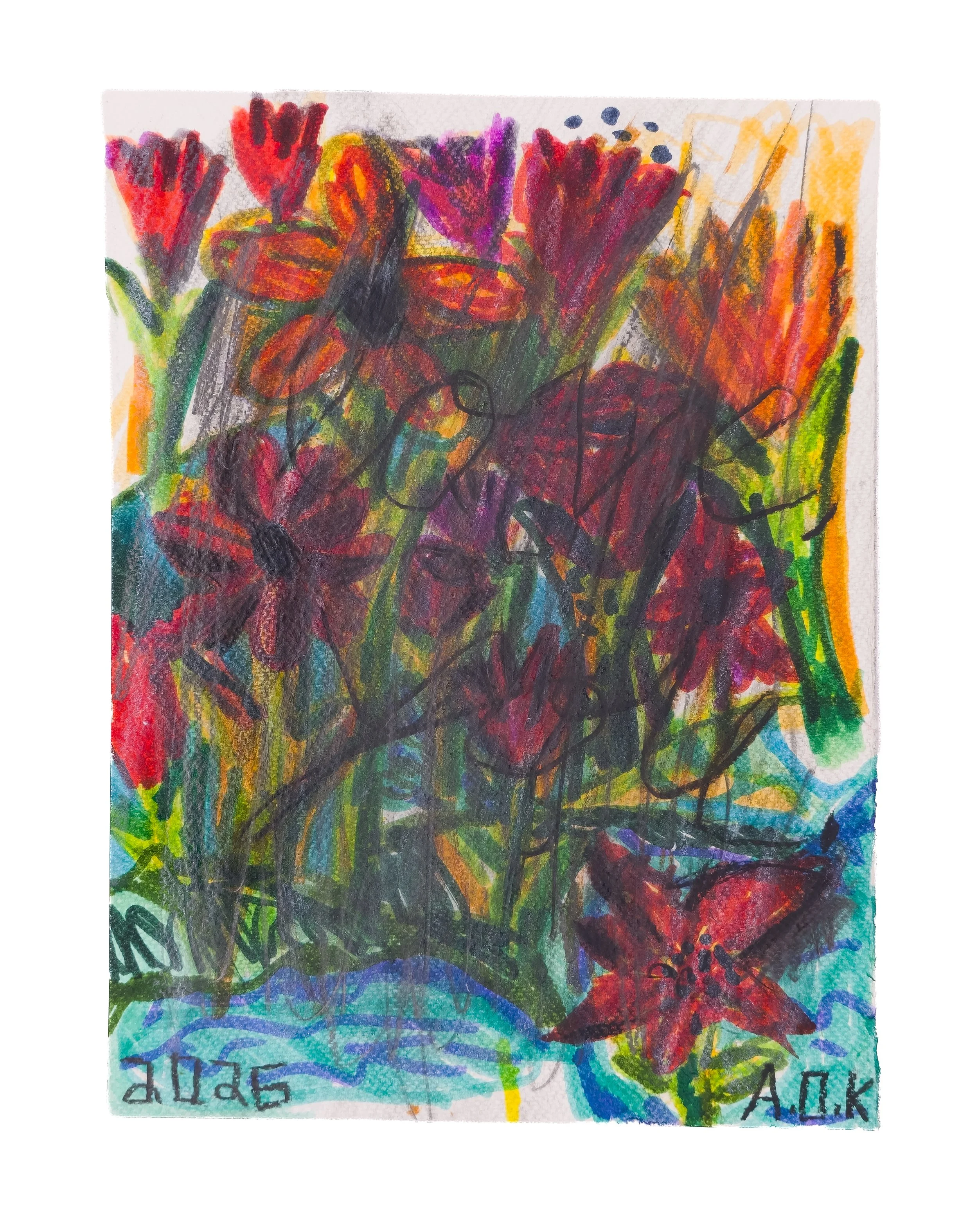 Love, you., 2026, mixed media on acrylic media paper, 9"x 12" (S)