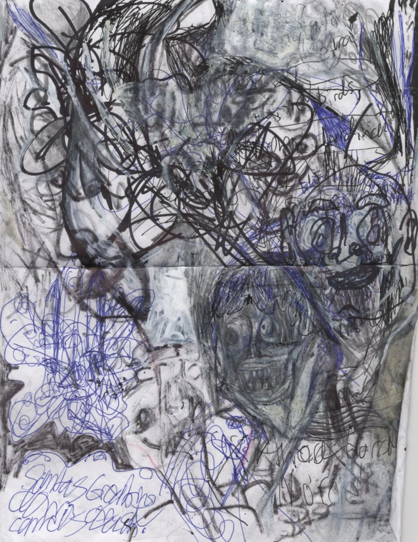 To pee, or not to pee, I'll pee my pant either way, 2024, pen, marker, pencil, marker on paper, 8.5"x 11"