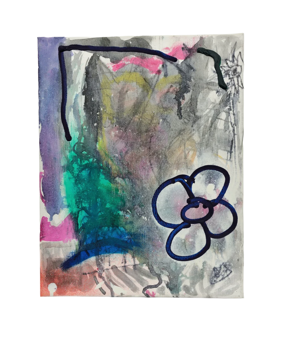 Bloom again, 2025, mixed media on canvas, 11"x 14" $750