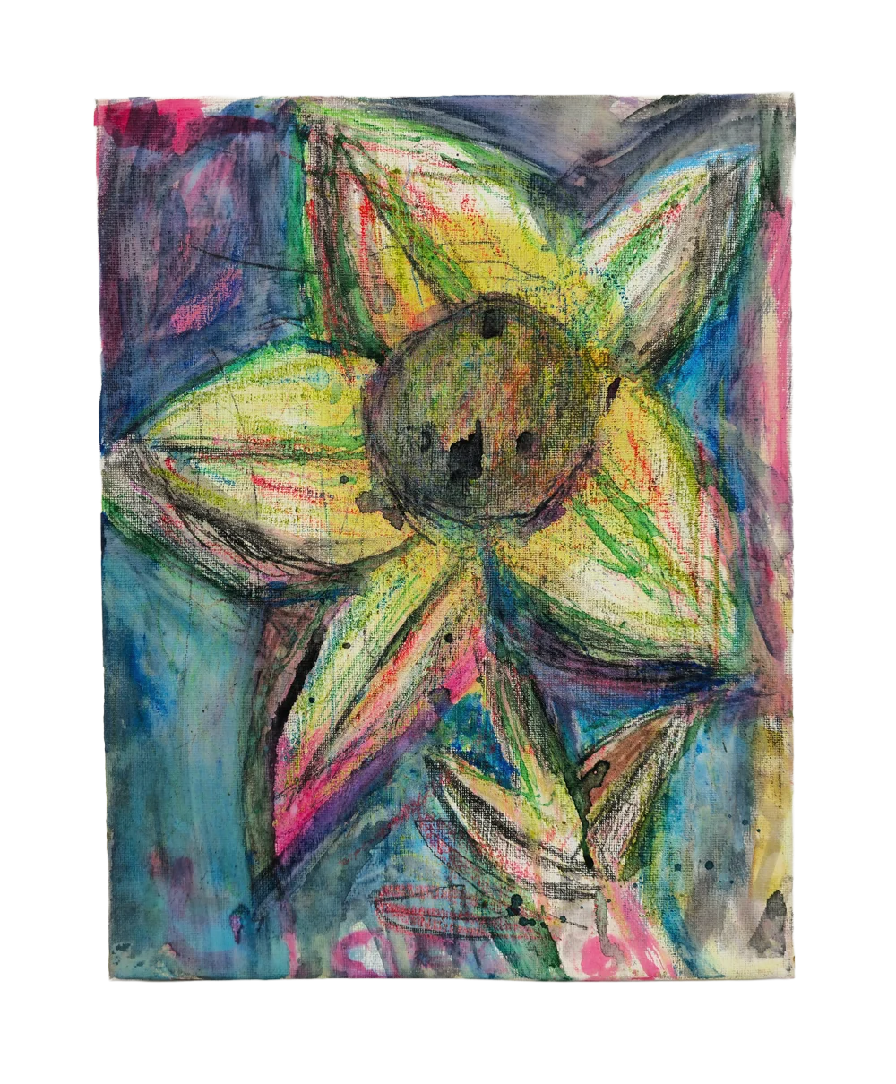 Starflower, 2025, mixed media on canvas, 11"x 14" (NFS)