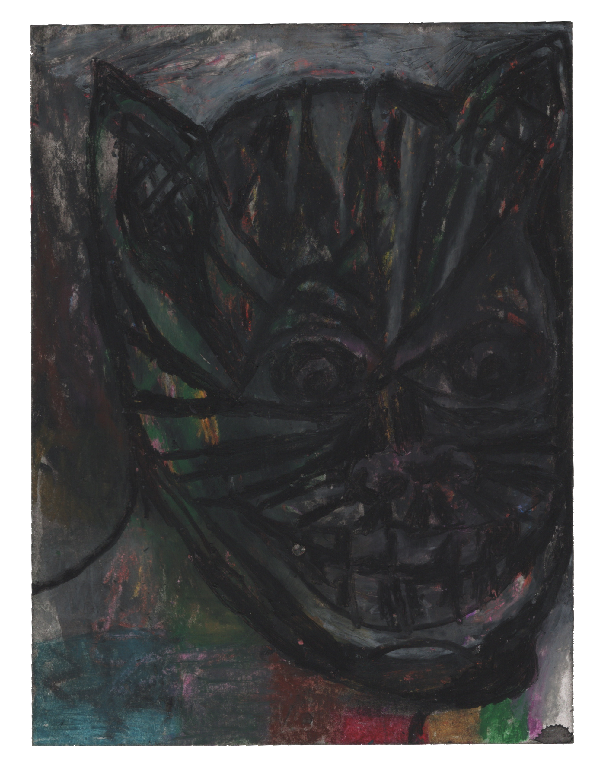 Demon, 2025, mixed media on mixed media paper, 6"x 8" (NFS)
