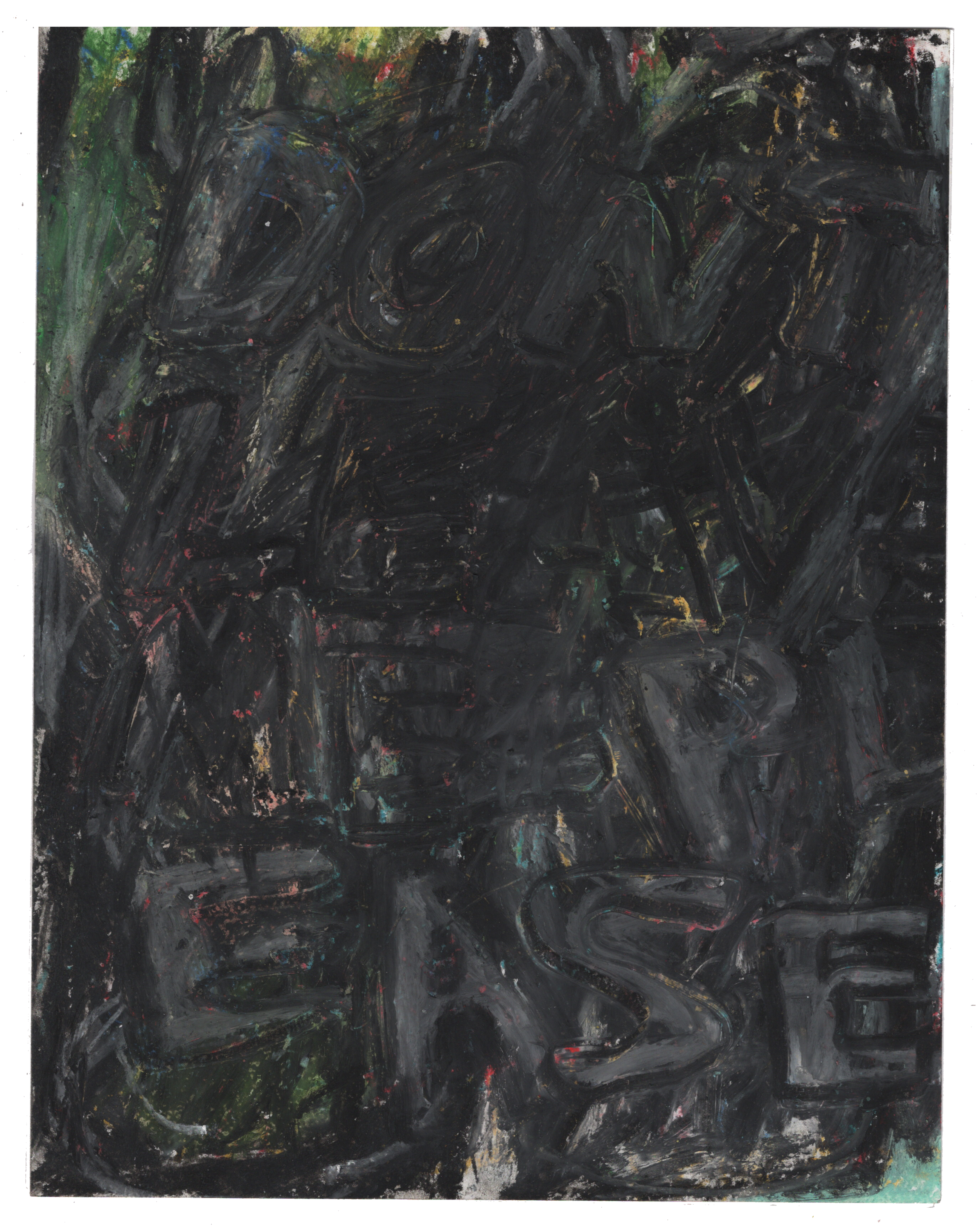 Don't leave me please, 2023, oil pastel, crayon on media paper, 8.5"x 11"