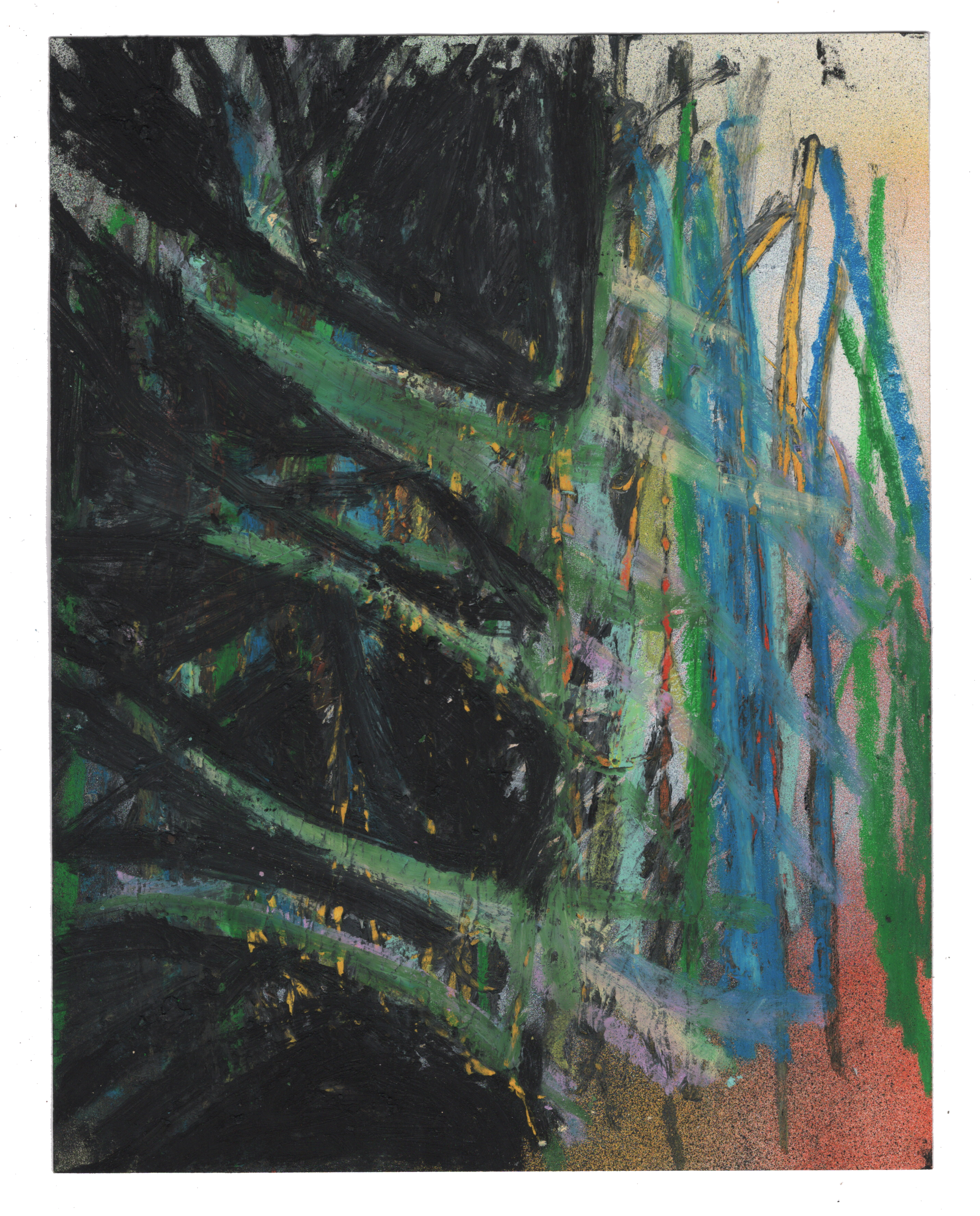 Tree of Life, 2023, oil pastel, crayon, spray paint, India ink on media paper, 8.5"x 11"