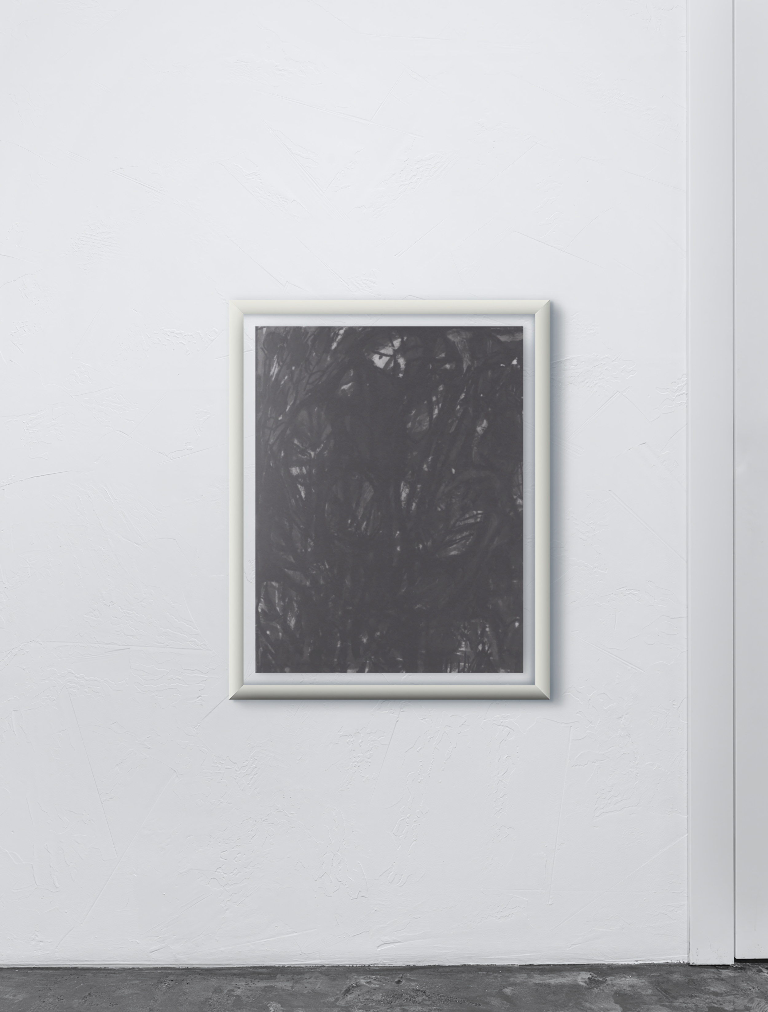 Puzzled, 2024, inkjet, oil pastel, India ink on paper, 14"x 17" (mockup)