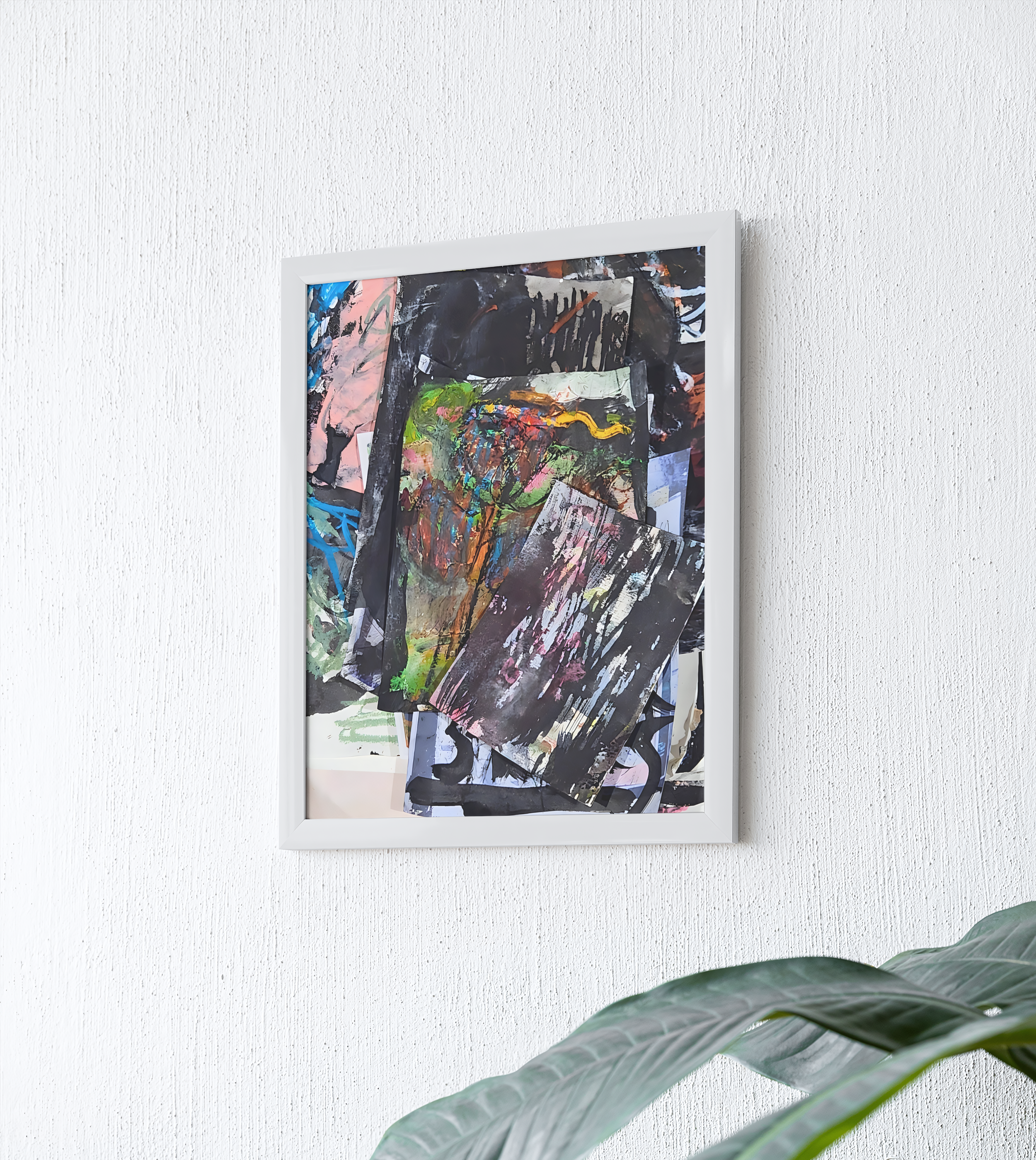 Flower, 2023, gouache, India ink, acrylic, oil pastel, crayon, pencil, spray paint, charcoal, inkjet on paper, 16"x 20" (mockup)