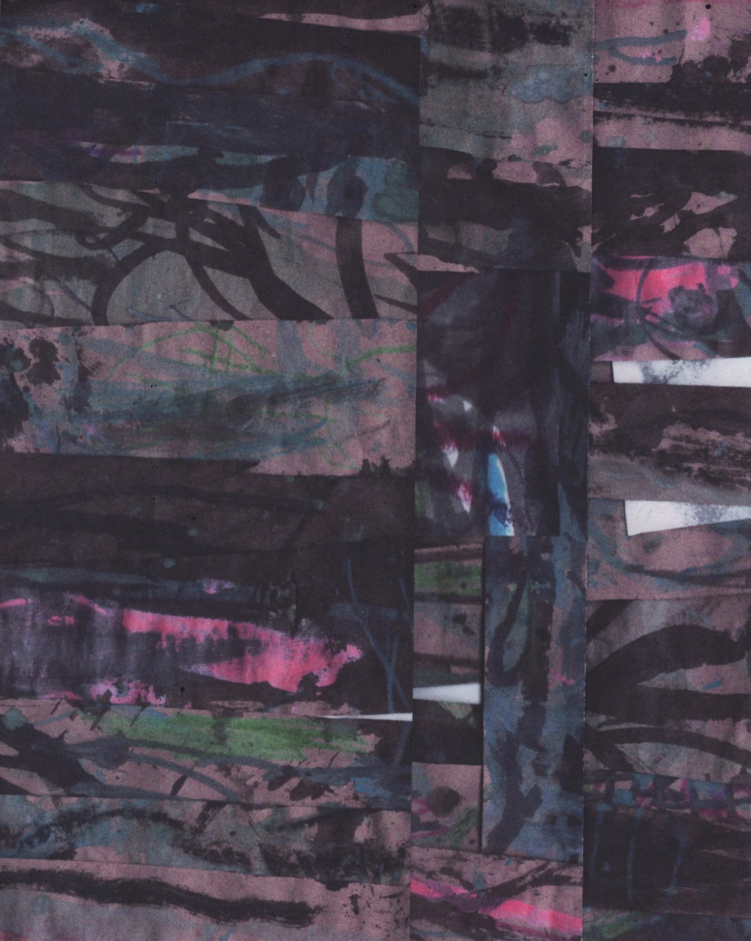 In my garden it's just me, 2024, mixed media on matte media paper, 10"x 13"