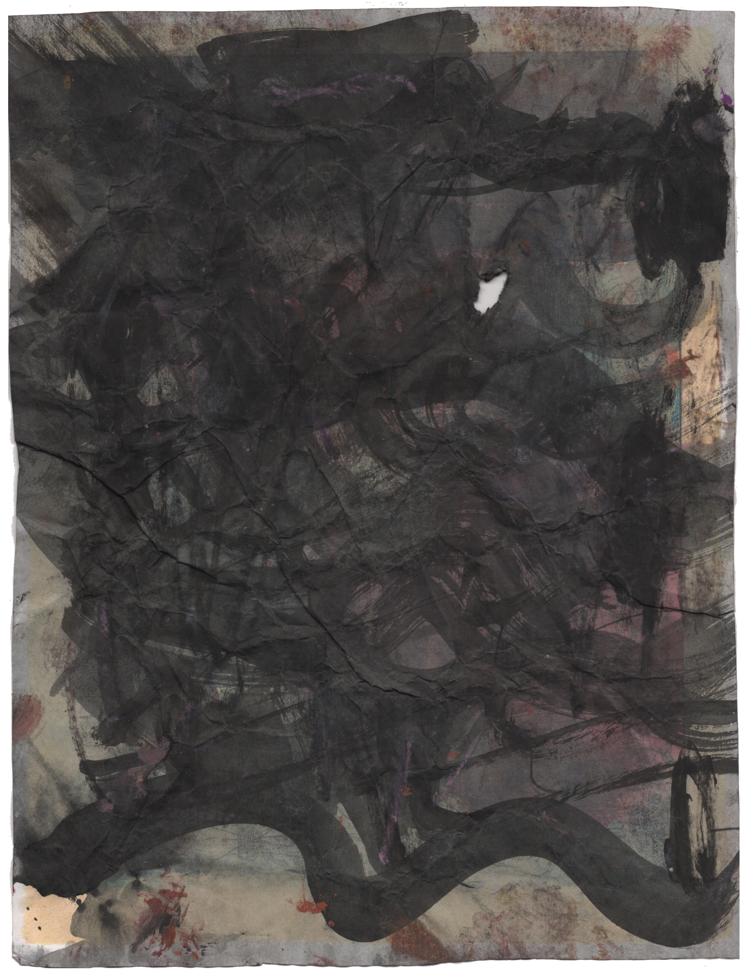 Chaos, 2023, mixed media on paper, 8.5"x 11"