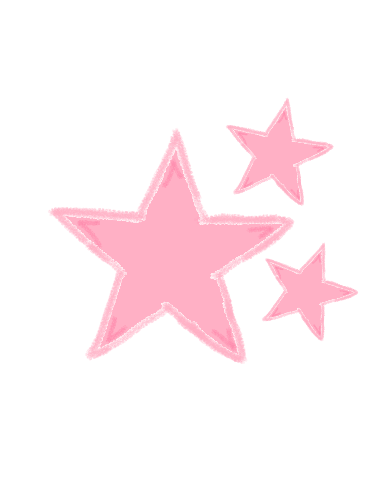 Two pink stars with a yellow bar underneath, set against a black background.