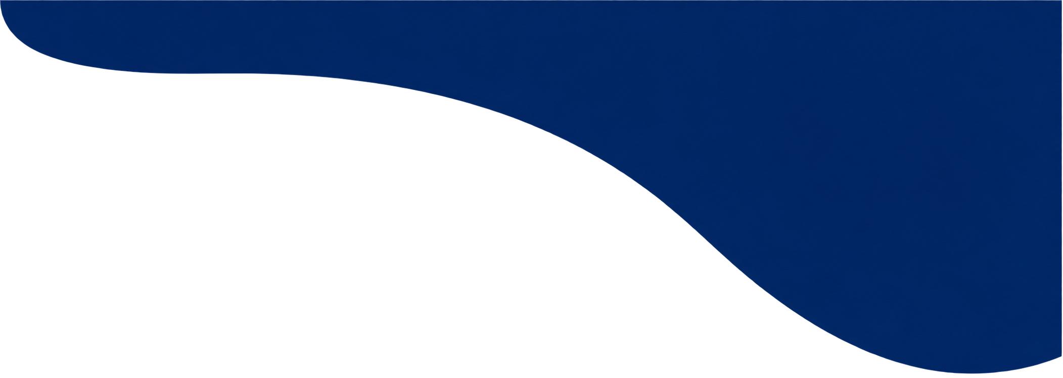 Abstract navy-blue curved wave graphic.