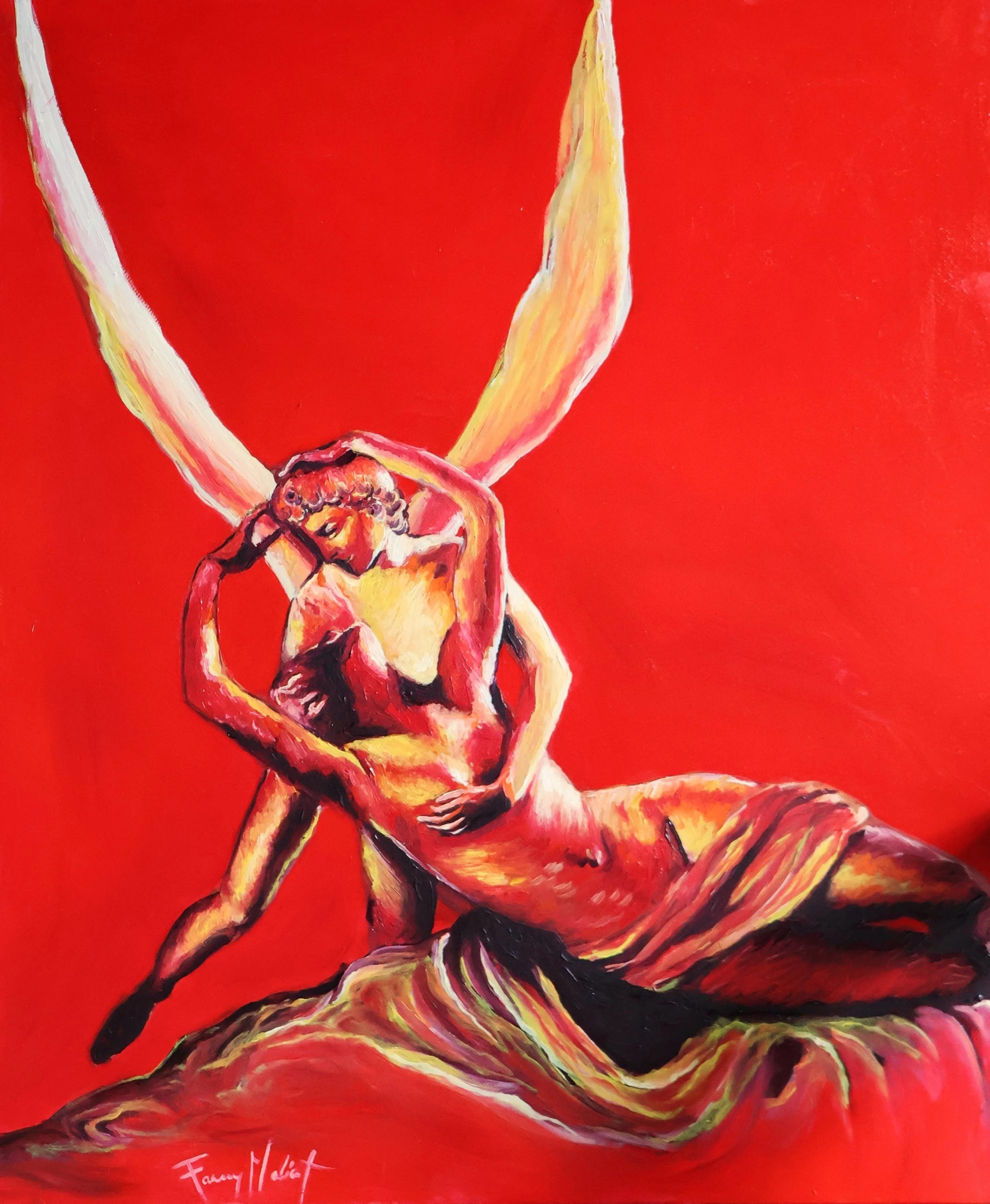 Le Baiser de l’Amour, 2025. Oil on canvas — 55 × 46 cm / 22 × 18 in.