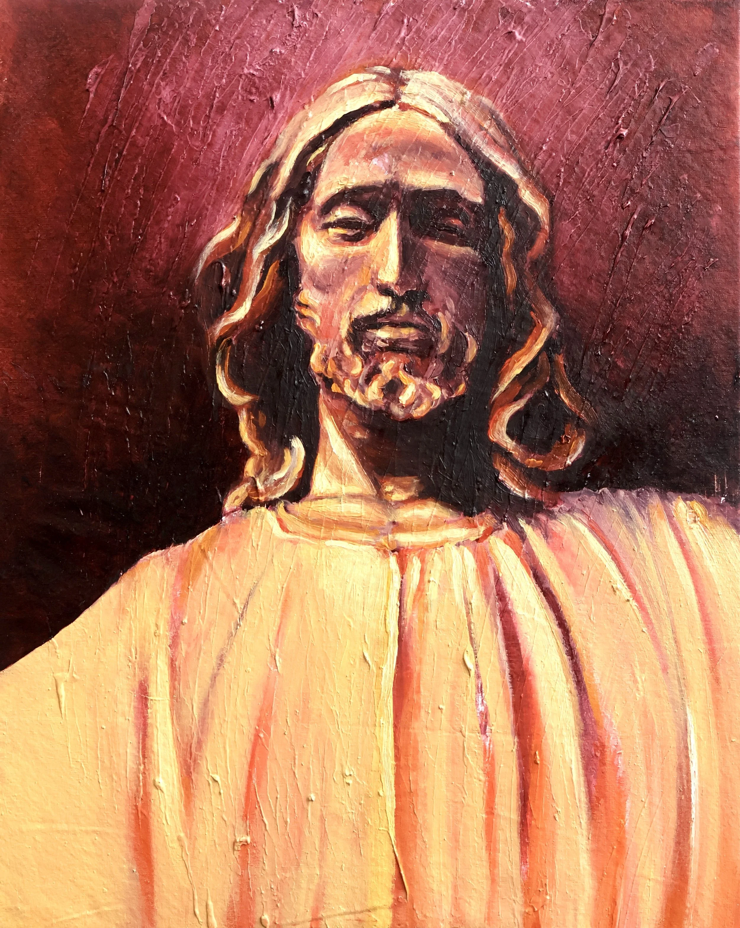 Christ Rédempteur, 2026. Oil on canvas — 50 × 40 cm / 20 × 16 in. 