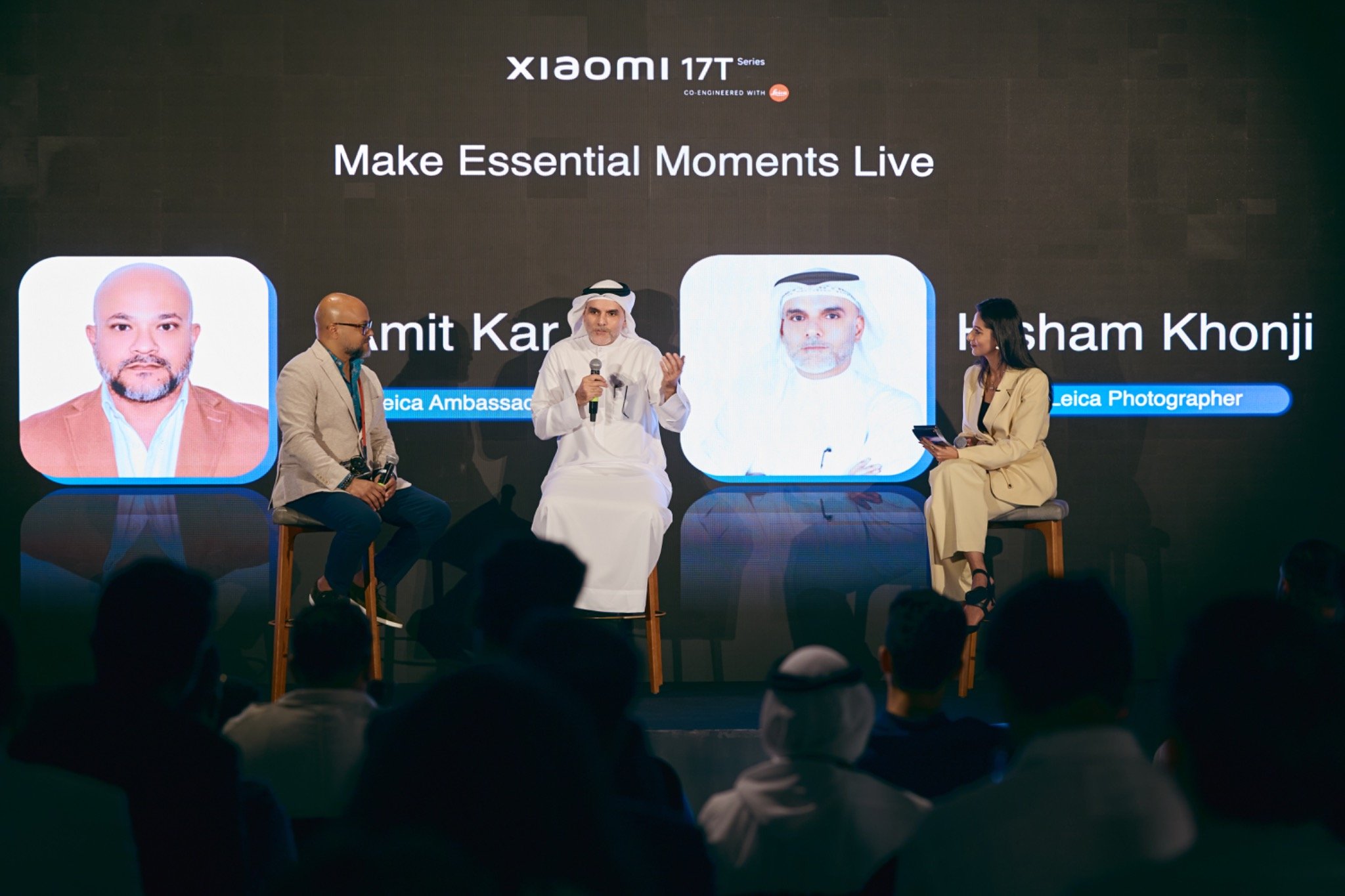 Hisham Khonji speaking on the panel at the Xiaomi 17T Series launch.
