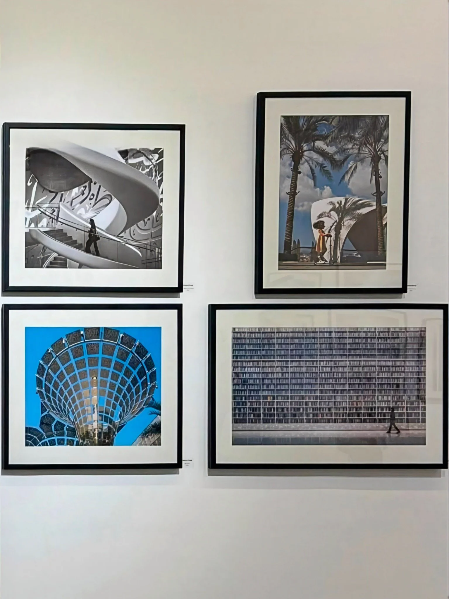 Hisham Khonji’s framed photographs displayed at the Leica century exhibition.
