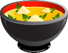 A bowl of hot miso soup with tofu and green onions