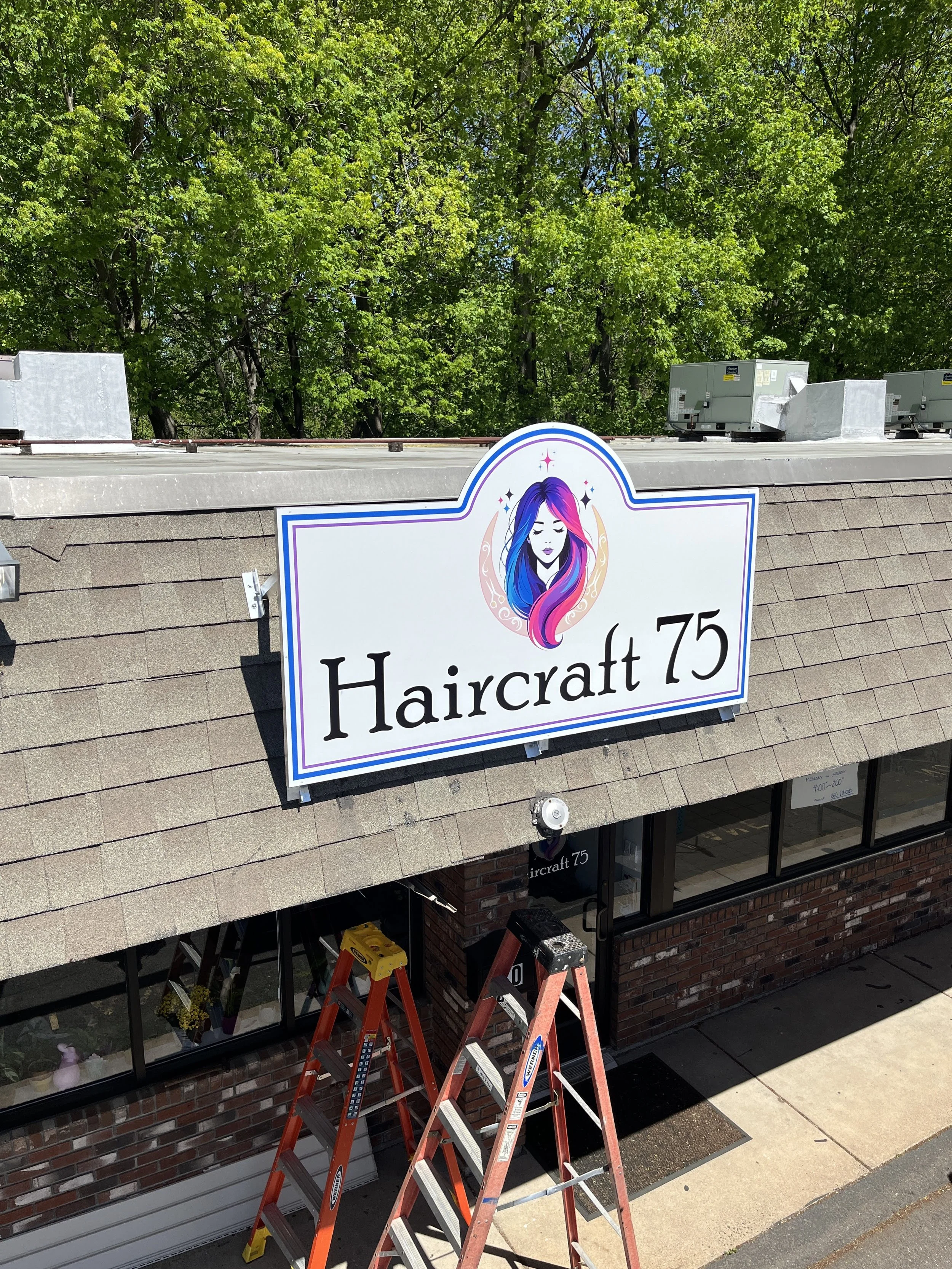 Business roof mounted sign, in Windsor, CT