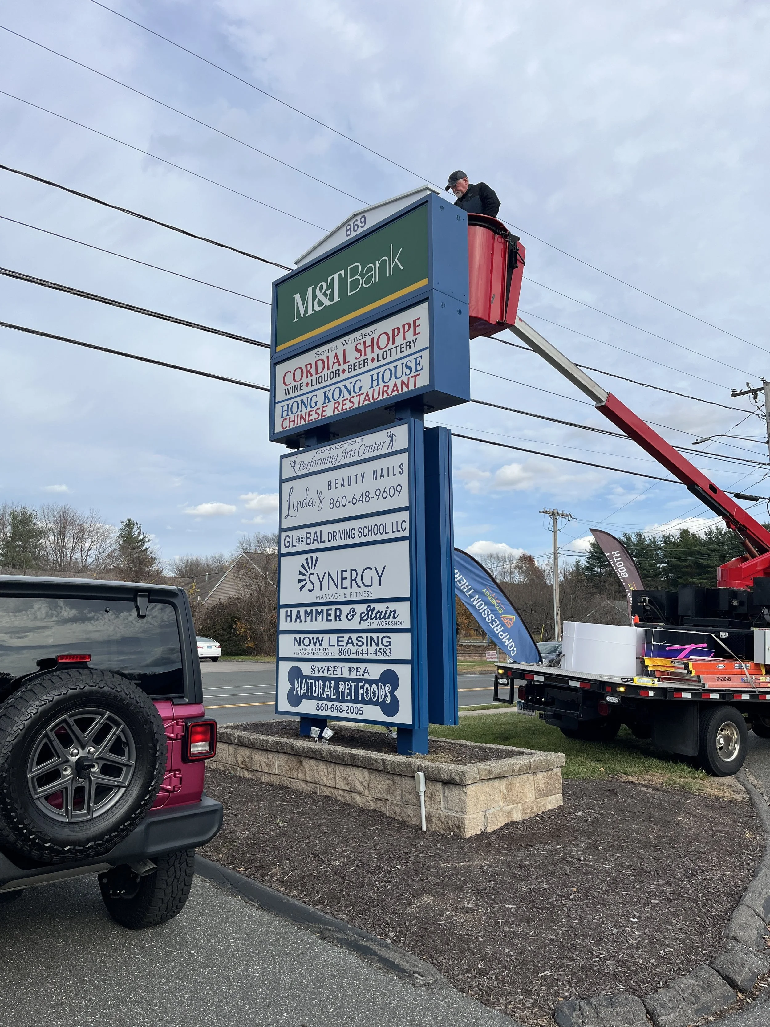 Giving a makeover to a freestanding tenant sign in South Windsor, CT