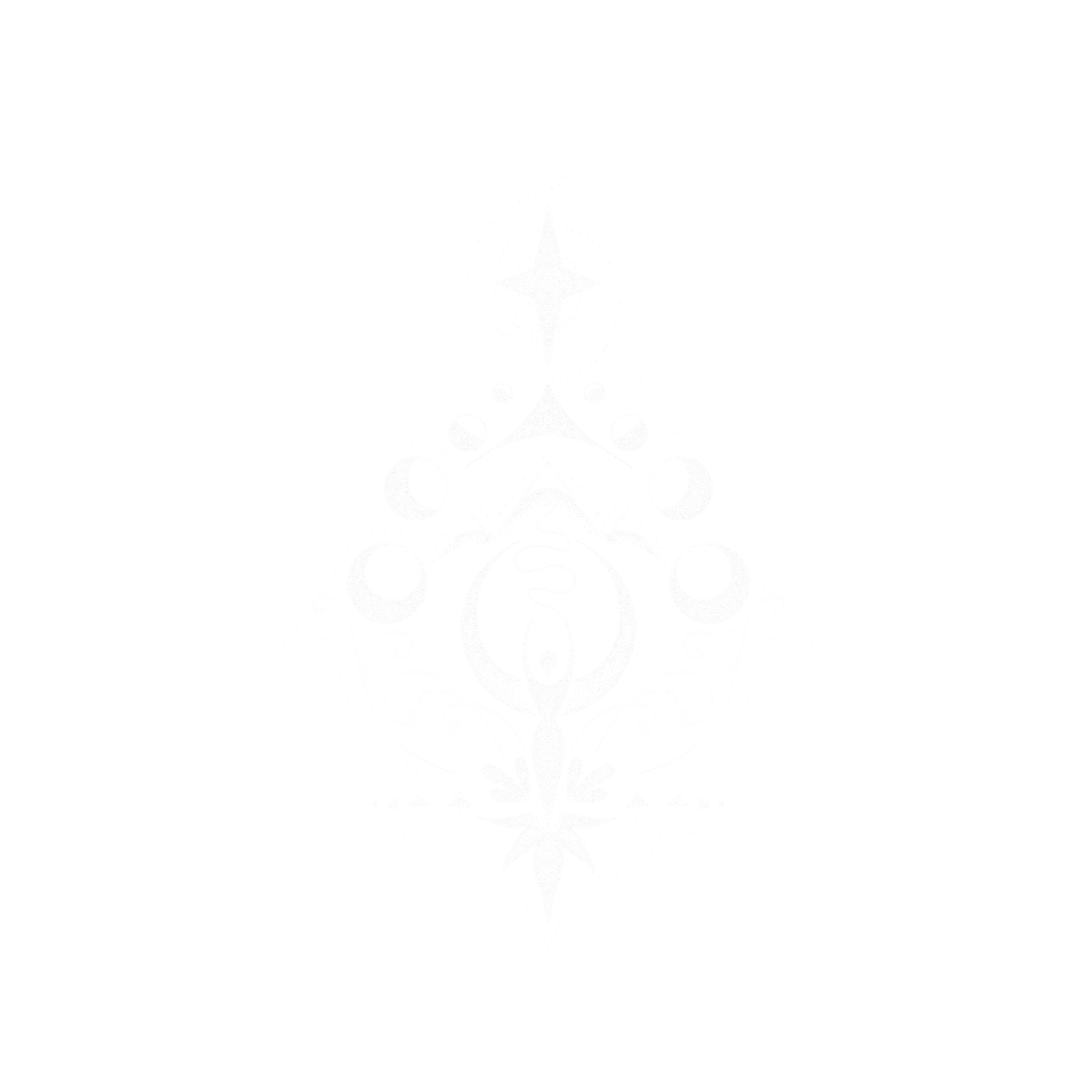 A white, dotted, symmetrical abstract design on a black background, resembling a stylized floral or celestial pattern. Holistic healing. Yoga Ayurveda Retreats Massage