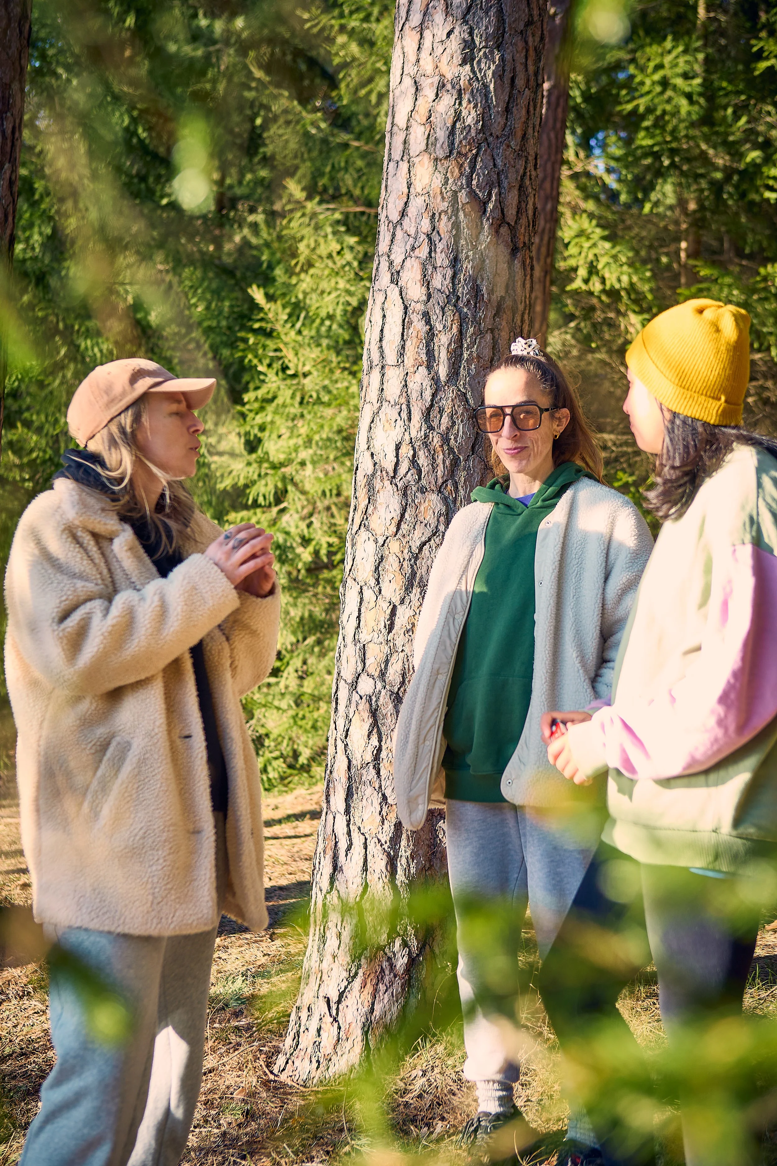 Friends chatting in nature
