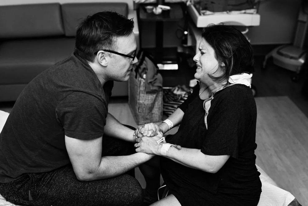 Birth photography in Austin, Texas by Breeanna Rose Photography. Birth story photograph, black and white.