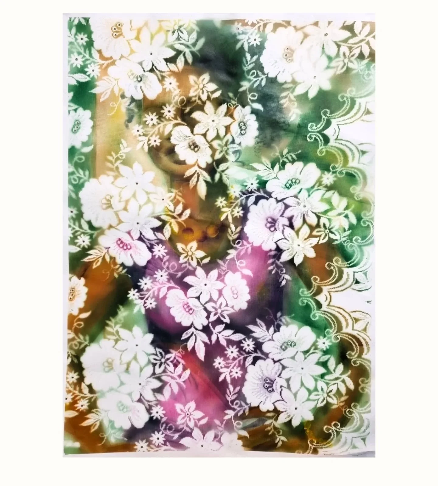 'SweetPea' (2025) ~ Acrylic, diamant&eacute; and lace on paper 🤍
59.4 x 84.1 cm