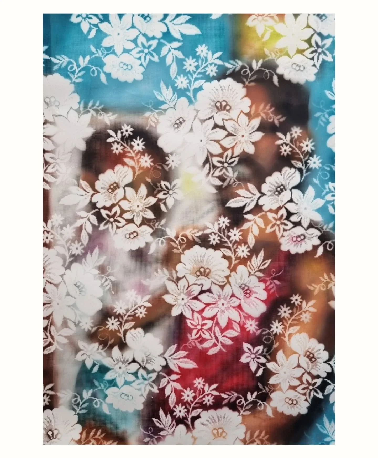 'The Gift That Always Gives '(2025) ~ Acrylic and lace on paper, 59.4 x 84.1 cm

Findings new ways to explore questions of memory, I'm really enjoying the use of layers🤞🏾