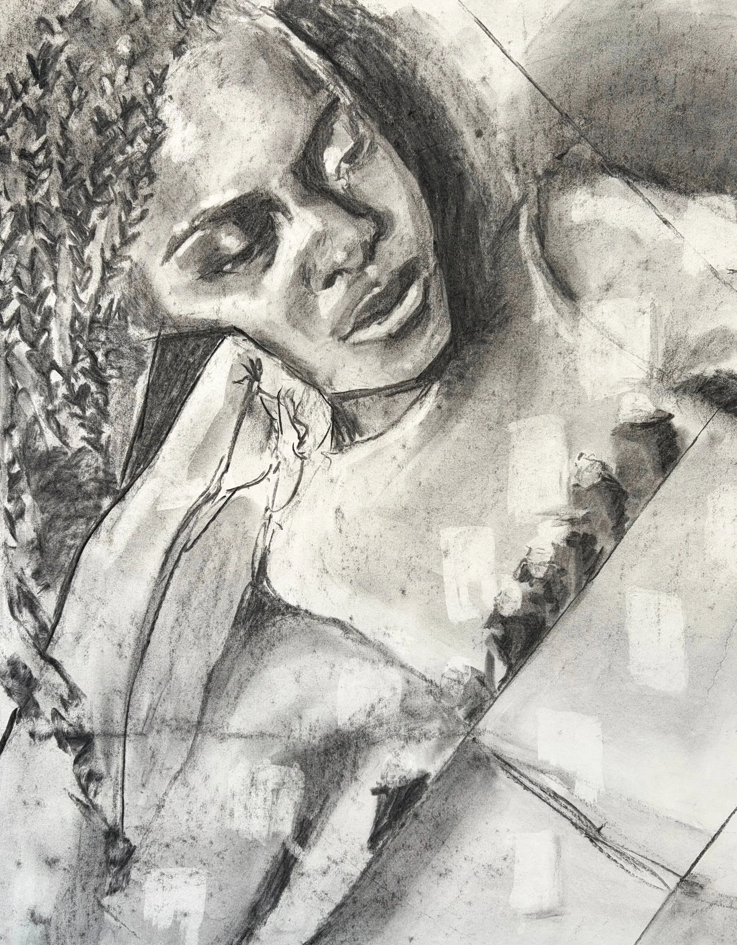 'pass me by' - Charcoal on paper, 59.4 x 84.1 cm