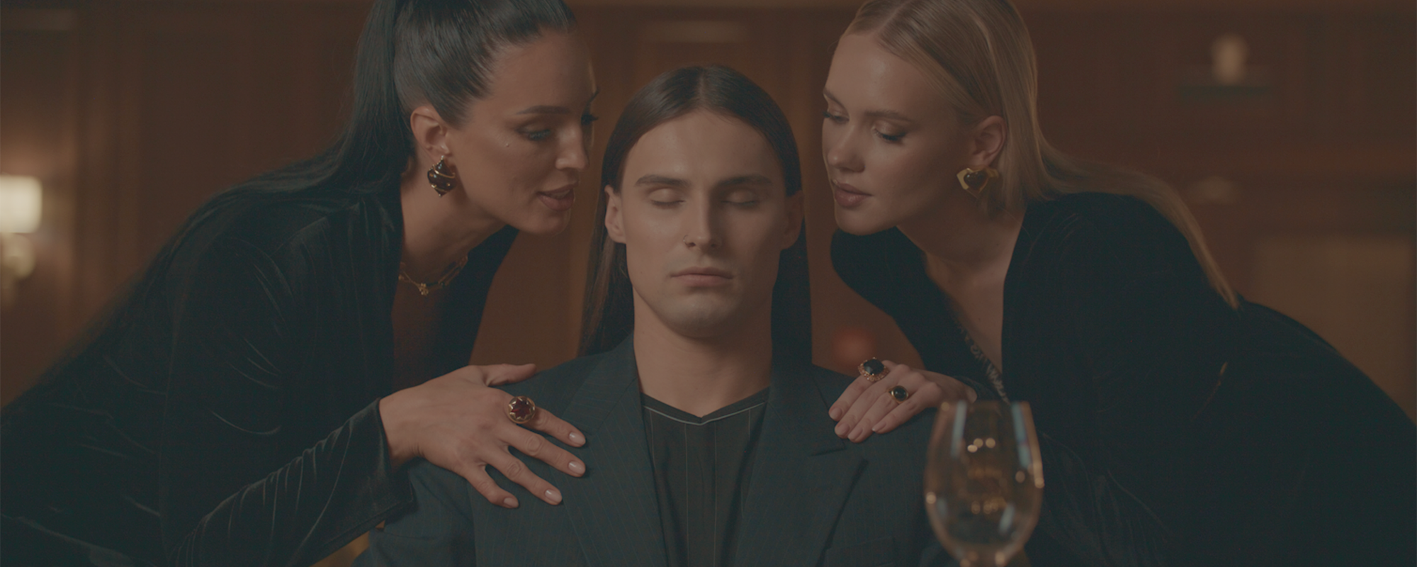  Konstantin Churakov — male fashion model represented by Noirvelle Models, featured in a cinematic fashion editorial scene.
