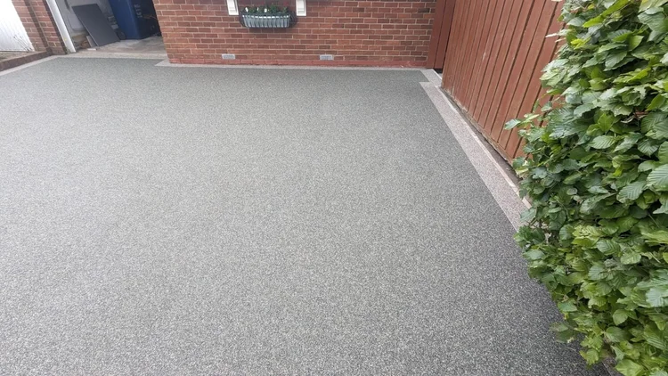 Silver resin path with a brick edge