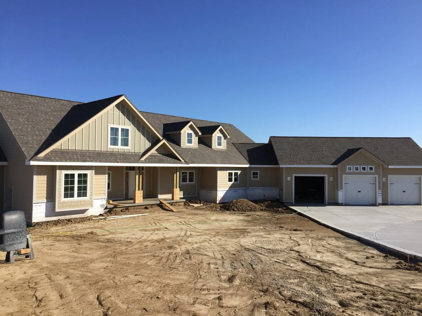 New-construction craftsman ranch
