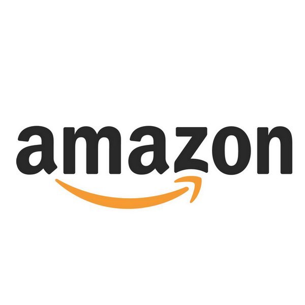 Amazon logo with black text and orange arrow on a white background.