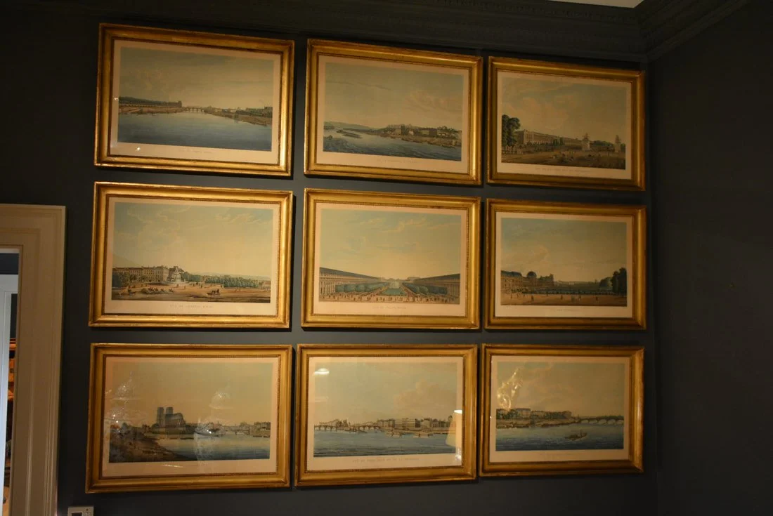 A set of 9 early 19th Century French prints of Paris