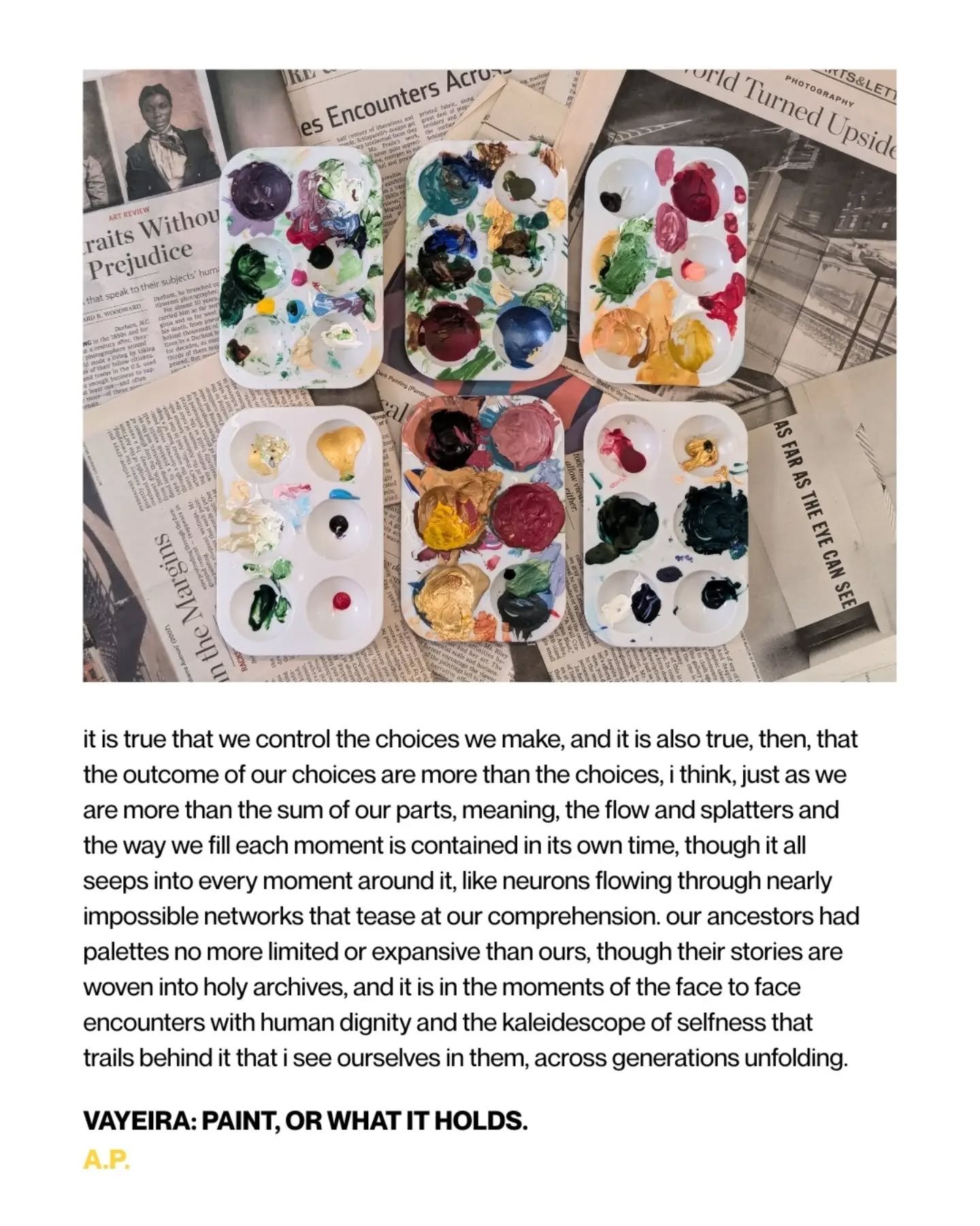 Your Shabbat reading is here: four reflections on Vayeira. Hopeful, spiraling, feisty, ethically ambiguous, a wild ride. Read, reflect, and join our weekly deep dive into Torah.

[1] @ayeletdp
[2] @elnersid
[3] @snuteaches
[4] @studio.shoshan