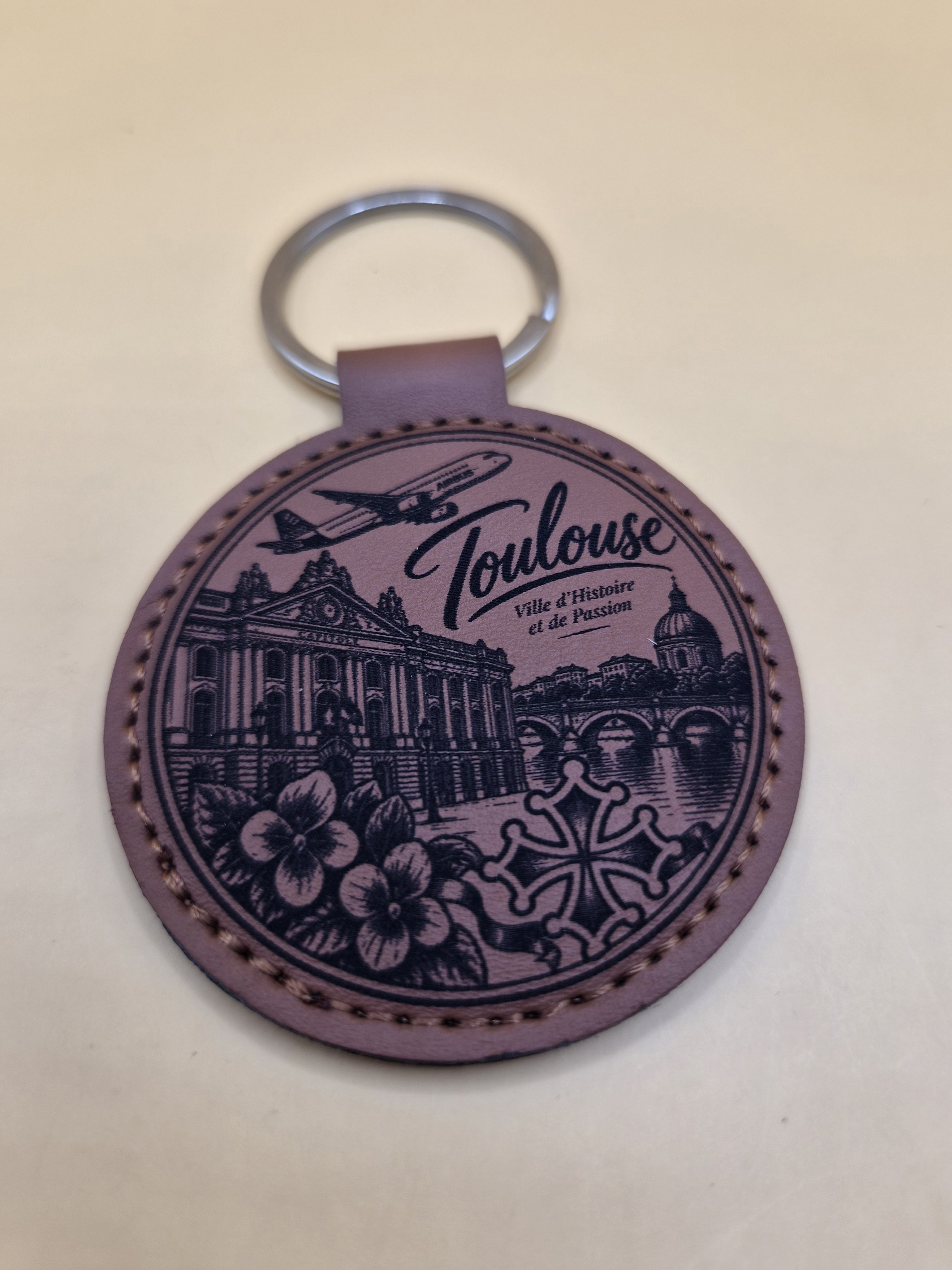 Porte clé en simili cuir Toulouse