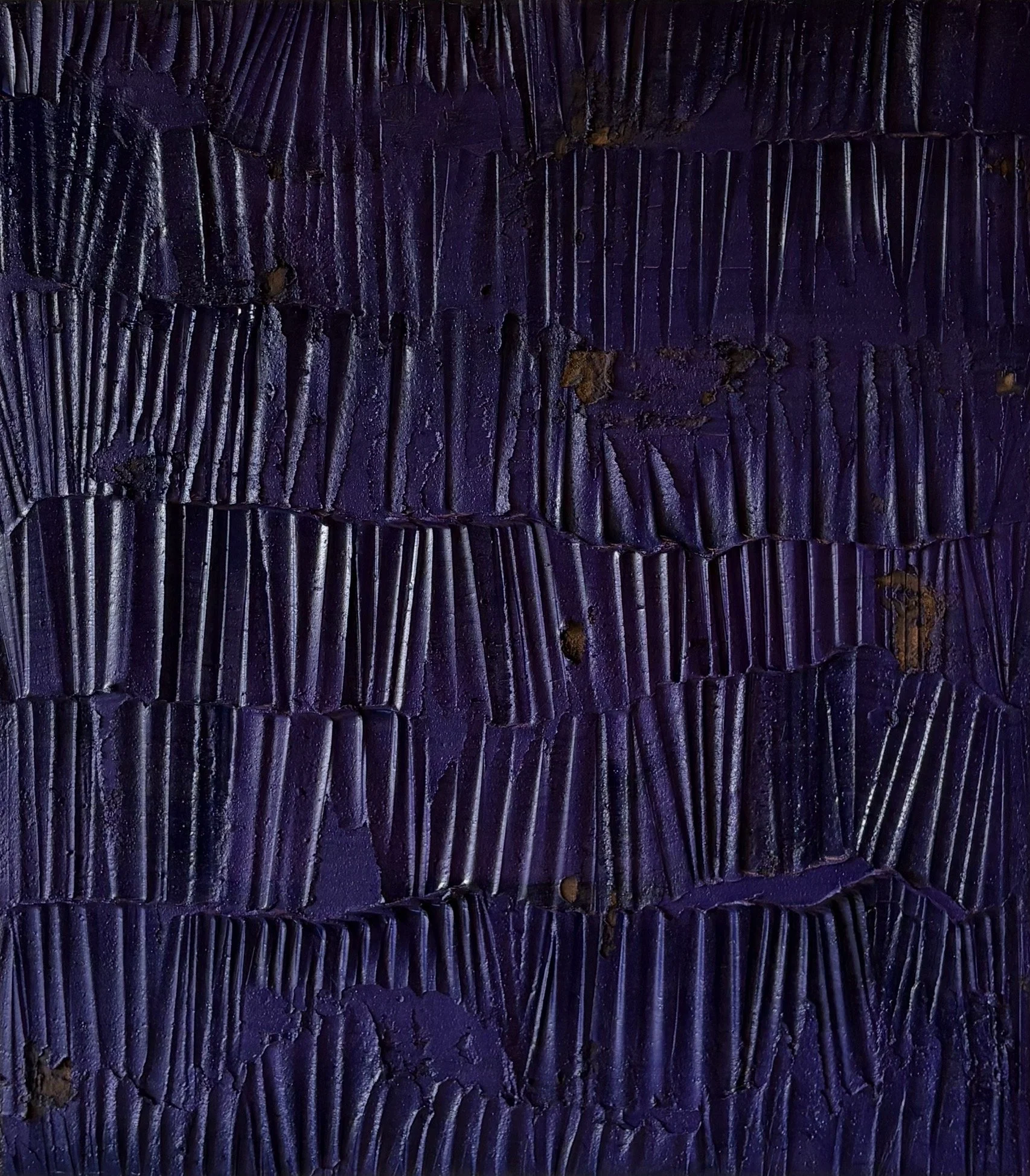 Sediment # 14 (Manganese Violet), 2026 oil and volcanic stone dust on wood panel 30 x 34 x 1 1/4 in