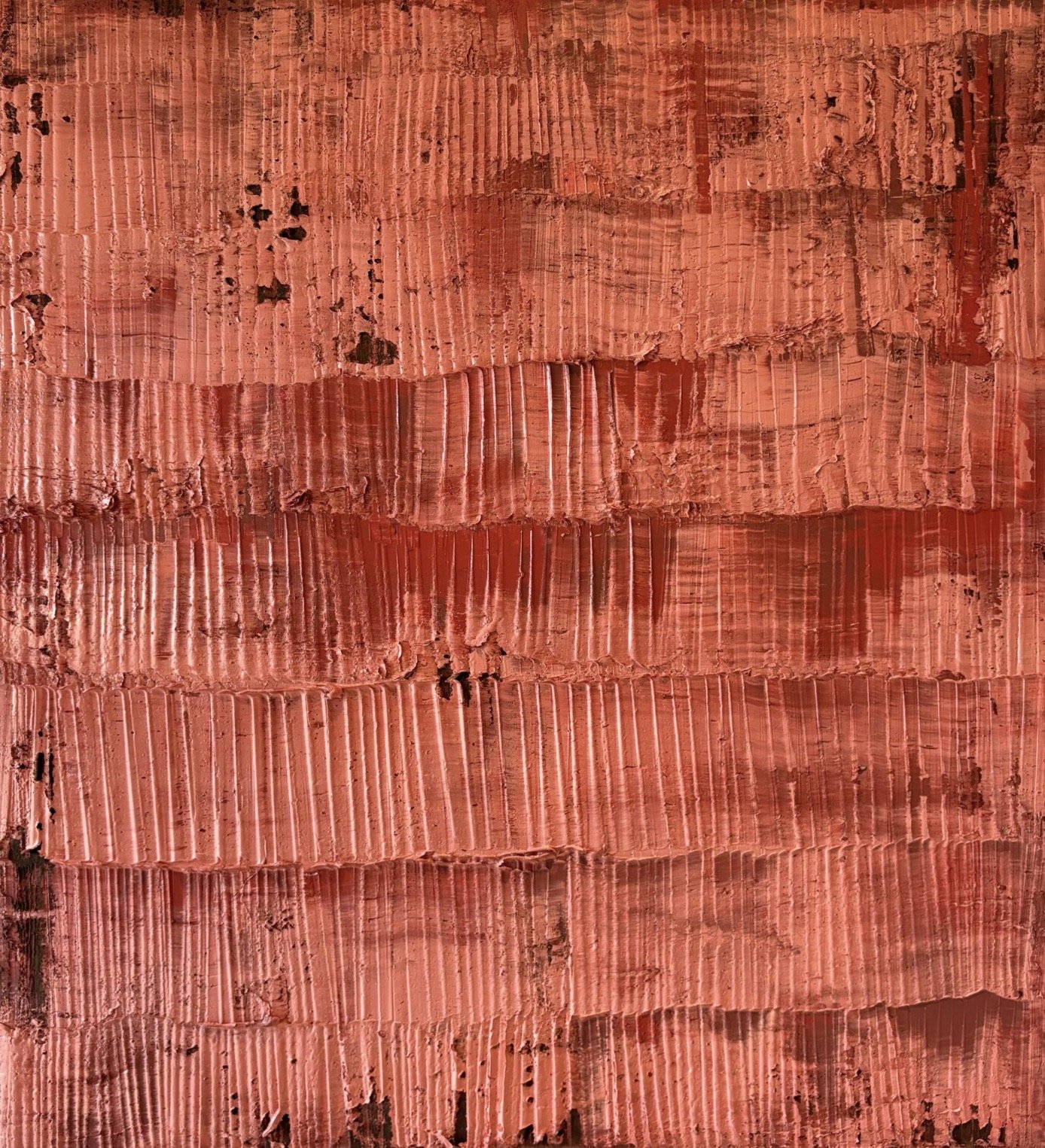 Sediment # 8 (Verdigris), 2026 oil and volcanic stone dust on wood panel 36 x 39 x 1 1/2 in