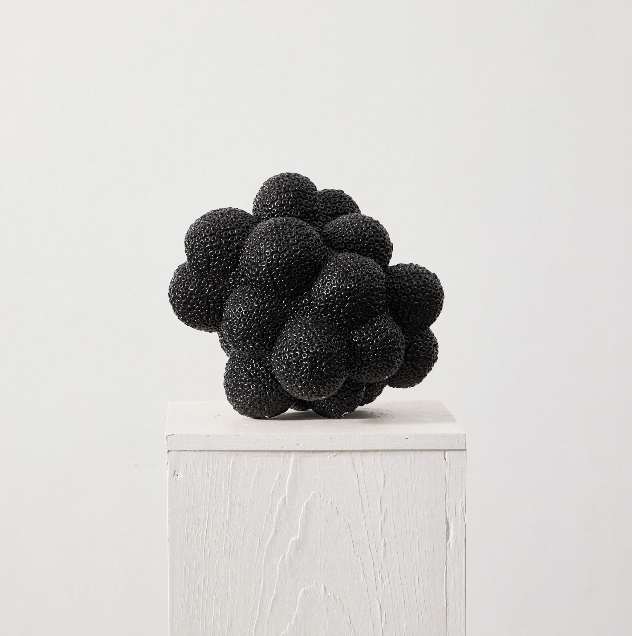 Biomorphic (accreted, black), 2025 volcanic stone, stone dust, resin and pigment approx. 8 x 11 x 12 in