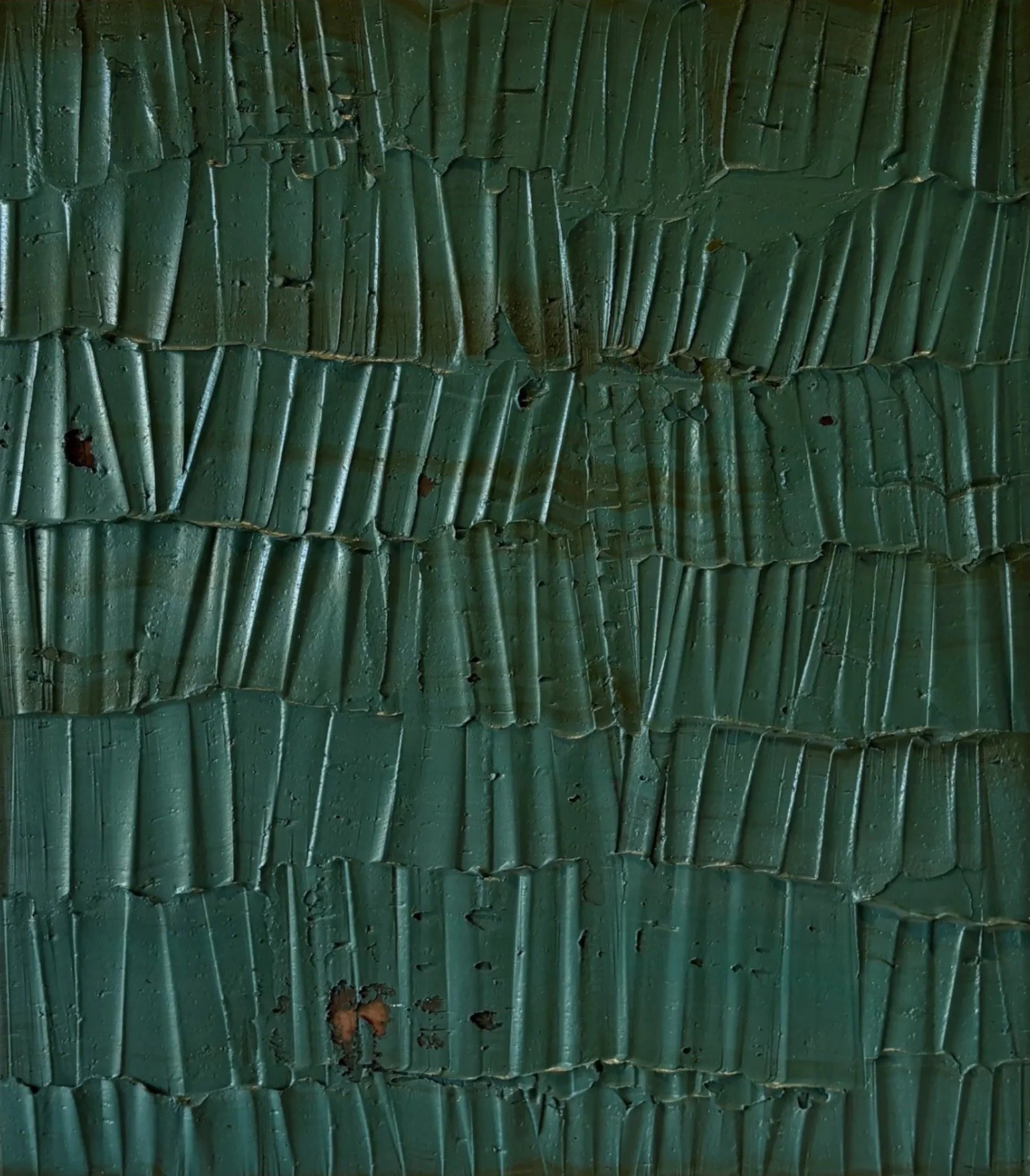 Sediment # 26 (Light Green Oxide), 2026 oil and volcanic stone dust on wood panel 30 x 34 x 1 1/4 in