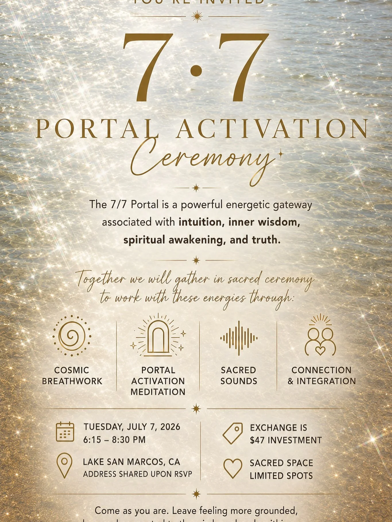 Happy Monday my loves! 🥰

Tomorrow the 7/7 portal opens ✨

I am soooo excited for this energy!

The number 7 is a powerful one! It is connected to intuition, inner wisdom, spiritual awakening, and truth. 

When doubled, this energy invites us to slo
