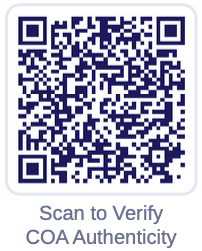 QR code with text 'Scan to Verify COA Authenticity'