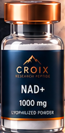 Bottle of Croix NAD+ 1000 mg lyophilized powder dietary supplement.