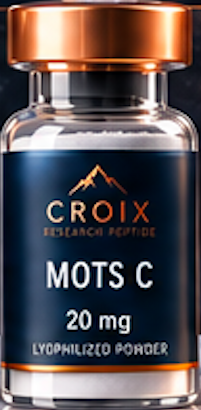 A bottle of Croix Island Primitive Mots C supplement with 20 mg Lyophilized Powder.