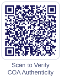 QR code with the text 'Scan to Verify COA Authenticity' below it