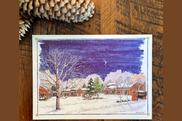 Weston Holiday Card Sale: Snowfall in Weston Center