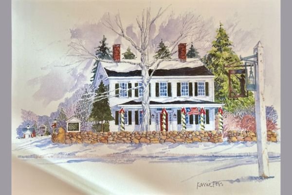 Weston Holiday Card Sale: The Old Sign Post in Winter