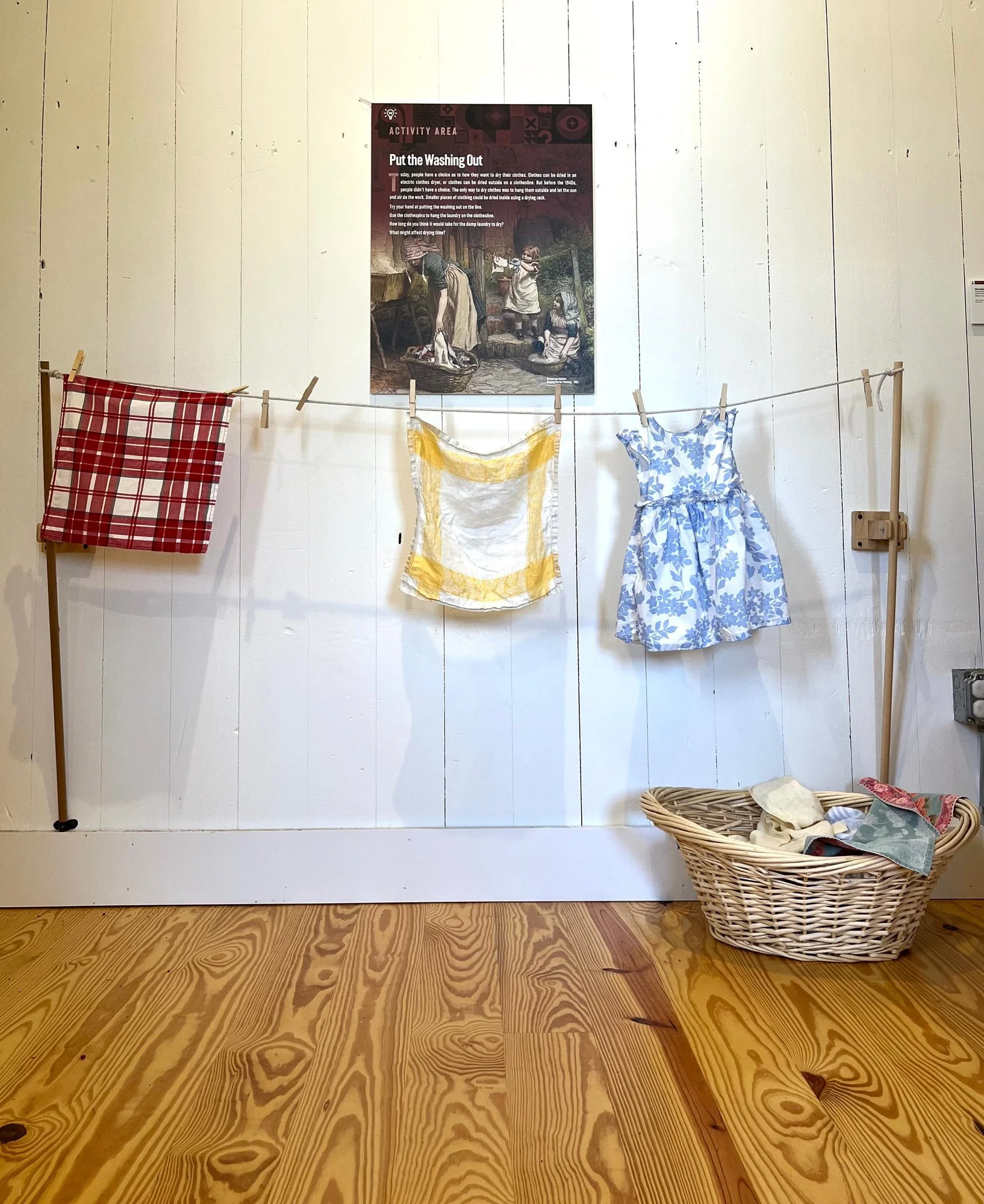 The "Put the Washing Out" activity, with clothes pegged on a line.