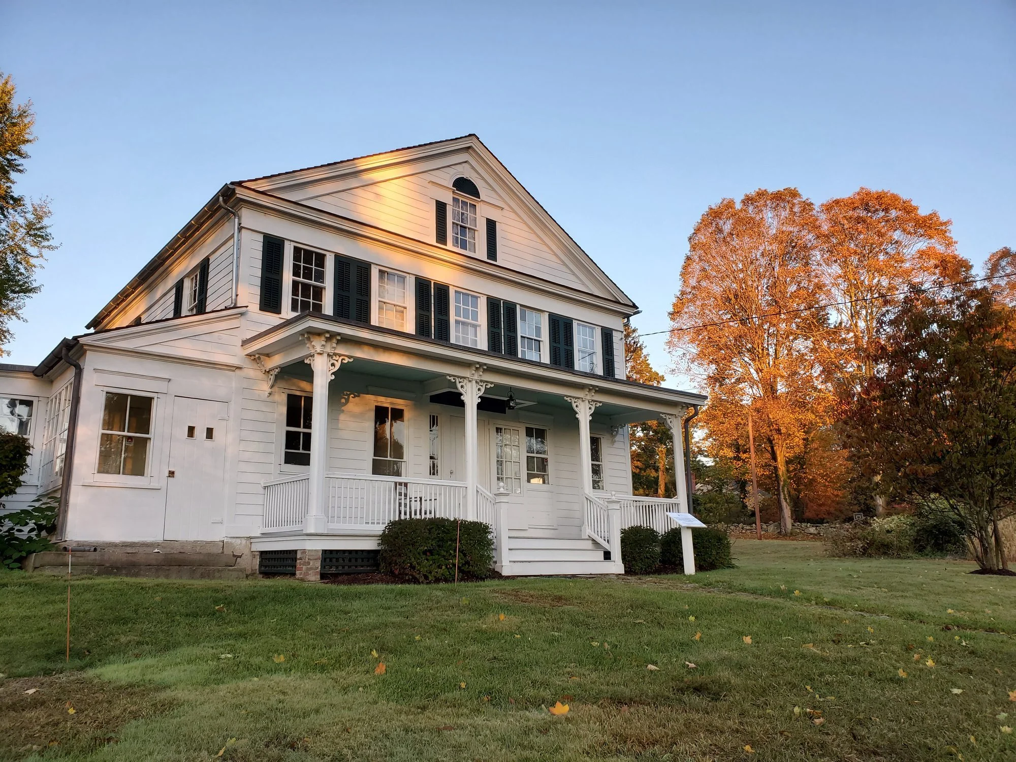 The 1841 Coley House in early morning light, fall 2020