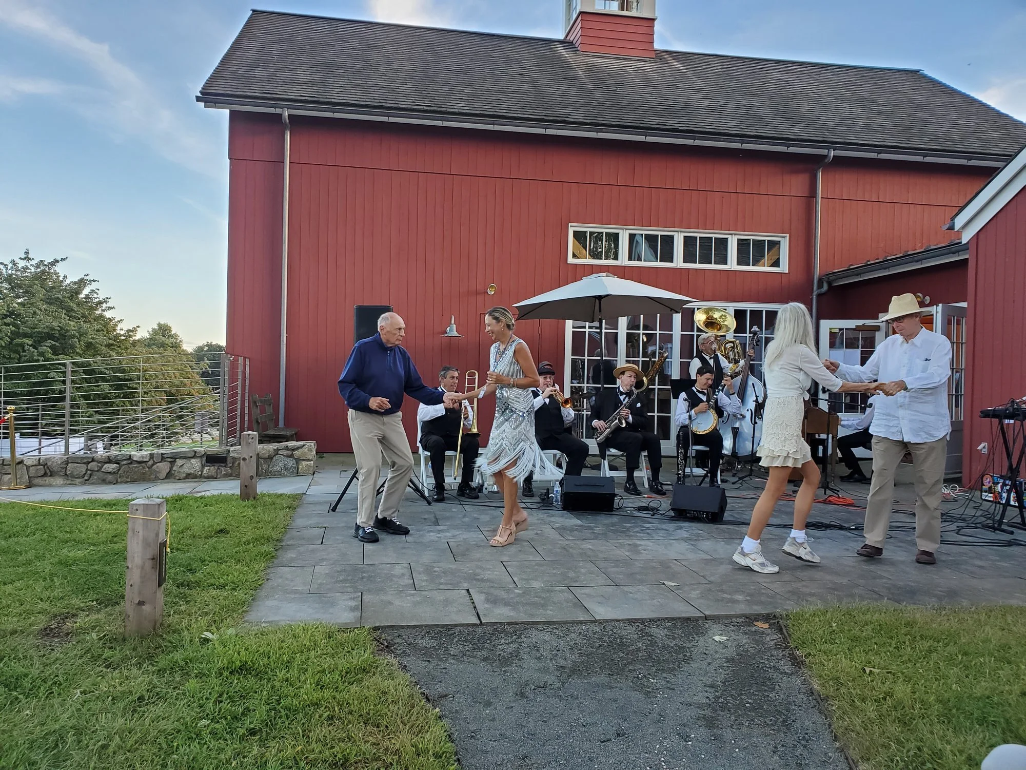 1920s Jazz Concert with Vince Giordano, 2021: dancing by the barn