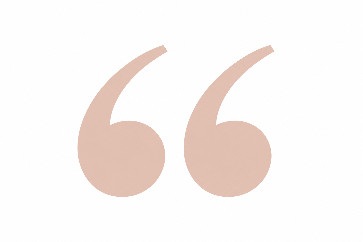 Large beige quotation marks on a white background.